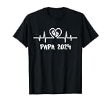 Papa 2024 Herzschlag - Das Daddy Vatertag Geburt Vater T-Shirt