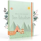 TWIVEE - Babyalbum - Mein erstes Jahr - Mädchen und Jungen - Mit Pädagogen entwickelt - Erinnerungsbuch Baby - Babytagebuch - Baby Erinnerungsbuch - Babybuch zum Eintragen - Baby Album
