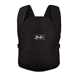 ROOKIE Babytrage Premium - Design Bauchtrage bequem und ergonomisch - Für Neugeborene ab Geburt bis 15kg - Baby Trage aus Bio Baumwolle (Black)