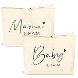 2pcs Geschenke für Mama zur Geburt Baby Kram Kosmetiktasche Bag für werdende Mama Mutter Beutel mit Reißverschluss Babyparty Geschenke für Mama Neue Mama Geschenke Mama zu werden