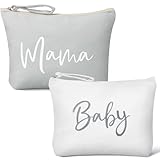 BETESSIN Geschenke für Mama zur Geburt - Mom Bag mit Reißverschluss - Kleine Kosmetiktasche für Handtasche - Make-up Tasche - Kulturbeutel Klein - Babyparty Geschenke für werdende Mutter