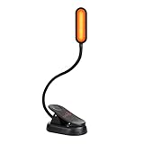 Amber Book Light, Blaulichtblockierung, dimmbares Clip-On-Leselicht 1600K Warme LED zum Lesen im Bett, eingebauter wiederaufladbarer 1000-mAh-Akku, kompatibel mit Kindles