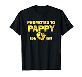 Promoted To Pappy Est 2021 Lustiges Windelgeschenk für Babys T-Shirt