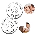 Lustige Entscheidungsmünze für neue Eltern Neue Papa Mama Geschenke Entscheidungsmünze,Taufgeschenke für mädchen jungen,Neue Eltern Geschenk um eine Entscheidung zu treffen (Silber)