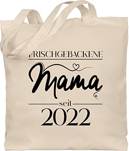 Shirtracer Muttertagsgeschenk Mama Geschenke - Frischgebackene Mama seit 2022 - Unisize - Naturweiß - Geschenk - WM101 - Stoffbeutel aus Baumwolle Jutebeutel lange Henkel