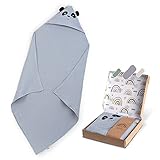 Räuberella Panda Kapuzenhandtuch 100% Baumwolle Baby Geschenk (Blau, Panda)