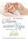 KE - Premium Geburtskarten Set | Baby Geburt Karte | DIN A6 Klappkarte inkl. Umschlag | Hochwertige Karte zur Geburt | Motiv: Hände