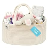 OrganiHaus Wickelkorb, Wickeltasche Organizer, Windel Organizer, Windel Caddy Organizer, Wickelorganizer, Wickelkorb Baby, Geschenkkorb Baby, Wickelkorb Organizer, Aufbewahrung Wickeltisch Weiss
