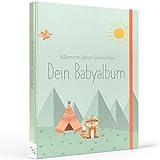 TWIVEE - Babyalbum - Babybuch zum Eintragen - Mädchen und Jungen - Baby - Erinnerungsbuch für das erste Jahr