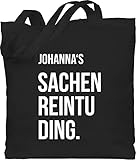 Baumwolltasche - Sachenreintuding I Sachen Reintu Ding Name | Stoffbeutel mit Spruch - Unisize - Schwarz - sprüche einkaufsbeutel personalisierte stofftasche customized tu beutel