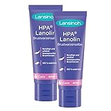 Lansinoh HPA Lanolin Brustwarzensalbe, 2 x 40 ml - 100 % natürlich & klimaneutral - beruhigt & schützt beanspruchte Brustwarzen