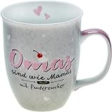 H:) PPY life Tasse mit Motiv 'Oma' | Kaffeetasse, Porzellan, 40 cl | Tasse mit Spruch, Geschenk Oma | 46125