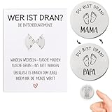 Schwangerschaft Geschenk Entscheidungsmünze Geschenke zur Baby Geburt Geschenkidee für Werdende Mütter Werdender Väter Neue Papa Mama Taufgeschenke Jungen Mädchen (Silberig)