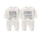 culbutomind Baby Zwillinge Strampler Beste Freunde Für Immer Fun Baby Geschenke Geburt Erstausstattung(white1 4-6 Months)