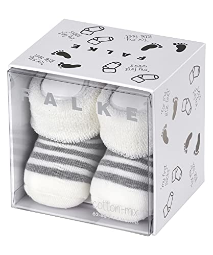 FALKE Unisex Baby Erstlingsringel Baumwolle dünn einfarbig 1 Paar Socken, Blickdicht, Weiß (Off-White 2041), 62-68
