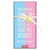 STEINBECK Geburt Geschenk-Schokolade - Ein bisschen Mama, ein bisschen Papa = ganz viel Wunder! - 100g Vollmilchschokolade Schwangerschaft Nachwuchs Kind Baby