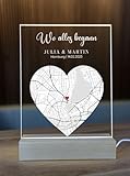 Geschenkfreude Wo alles begann Bild Koordinaten aus Acryl 20x15 cm - Glasbild personalisiert - einzigartige personalisierte Karte - Partner Geschenke - Jahrestag Geschenk für Ihn und Sie