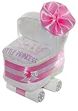 dubistda -WINDELTORTEN- Windelwagen rosa für Mädchen - Windeltorte Kinderwagen Babygirl Geschenk zur Geburt