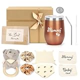 Neugeborenen Geschenkset zur Geburt - Babyhamper mit innvolle Babygeschenken für Jungen & Mädchen: Lätzchen, Rassel, Kaffeebecher to Go, Entscheidungsmünze & mehr - Geschenk zur Geburt für die Mutter