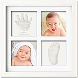 Baby Handabdruck und Fußabdruck Set - Baby Fussabdruck Set, Gipsabdruck Baby Hand und Fuß, Baby Fußabdruck Bilderrahmen, Handabdruck Baby Abdruckset, Fußabdruck Baby Set Neugeborene (Alpine White)