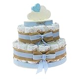 Viale Magico Originelle Geschenkidee für Erste Kindheit, Kuchen Windeltorte Geburt Kind, Baby Shower (Torte mit 30 Windeln)