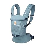 Ergobaby Adapt Babytrage für Neugeborene ab Geburt, 3-Positionen SoftFlex Mesh Ergonomische Babybauchtrage Rückentrage Baby-Tragetasche, Slate Blue