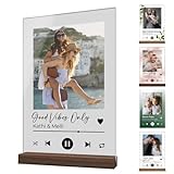 Song Cover Glas Bild mit Foto Acrylglas und QR Code - Personalisierte Geschenke für Frauen im Spotify Musik Cover Design - Personalisiertes Fotogeschenk für Sie und Ihn zum Valentinstag