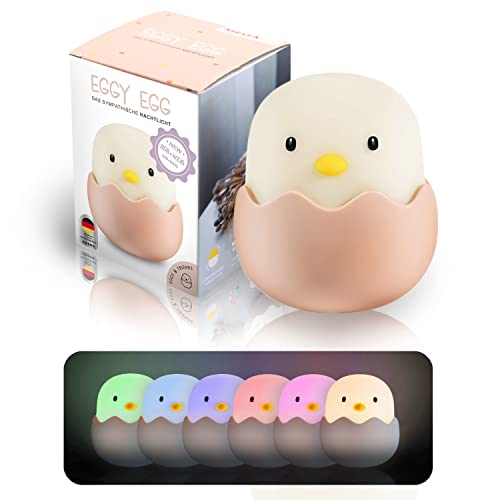 MegaLight LED Nachtlicht Kinder | Nachtlicht Baby SPIELZEUGGEPRÜFT | Stillicht RGB-Farbwechsel dimmbar Touch | Nachtlampe USB Aufladung | Eggy Egg