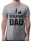 Shirtracer The Walking Dad Herren T-Shirt Geschenke Männer Ideen zur Geburt Geschenke Weihnachten T Shirt für den Vater Tshirt (XXL, Grau Meliert)