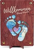 Baby Geschenk Mädchen - XL Geldgeschenk aus Holz inkl. Ständer | Baby Geburt Junge, Geburtskarte oder Geldgeschenk, Glückwunsch zum Baby, Glückwunschkarte zur Geburt eines Jungen