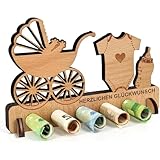 Kinderwagen Geschenke Holz,Geldgeschenk Holz, Geld Geschenke Baby, Geschenke zur Geburt Jungen Mädchen, Geburtsgeschenke,Baby Geschenke, Geburt (19 * 14 * 2)