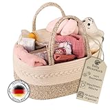 ELEVO Wickeltasche, Baby Windelkorb, Kliniktasche Geburt, Wickelkorb, Baby Erstausstattung, Einkaufskorb, Wickel-Organizer, Babyparty Geschenk, Wickeltisch Zubehör, Geschenkkorb, Windel Caddy