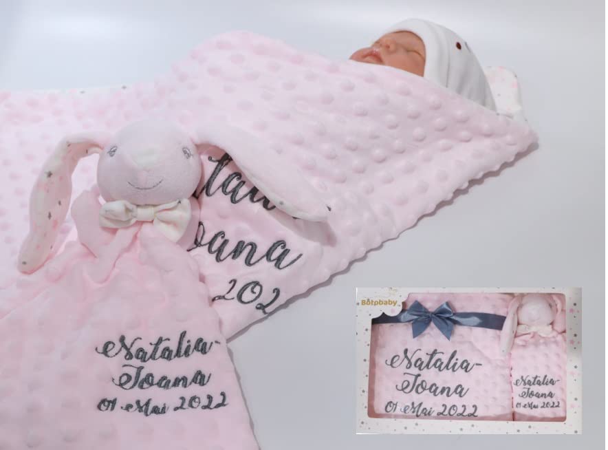 Be Be´s Collection Babydecke Decke mit Namen bestickt 75x100 cm Geschenk Geburt 