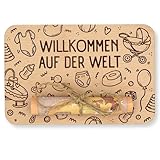 ZUKLA kleine Verpackung für Geldgeschenke Geburt 12 x 8 cm - Geldgeschenk Verpackung Holz - Eine Originelle Idee, Geld zu Verschenken - Geschenkgutschein Baby