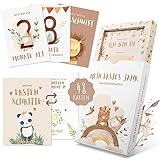 EULENTALER® Meilensteinkarten Baby I Boho Stil I Von Pädagogen & Eltern gestaltet I Meilenstein Karten Set als Geschenk zur Geburt & Babyparty I 48 Karten Inkl. Geschenkbox für Jungen & Mädchen