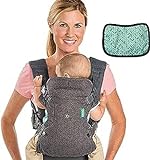 Infantino Flip Advanced 4-in-1-Trage mit Lätzchen – ergonomisch, umwandelbar, mit der Vorderseite nach innen und nach außen gerichtet, für Neugeborene und ältere Babys, 3,6–14,5 kg