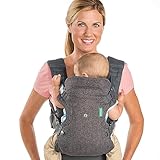 Infantino Flip Advanced 4-in-1 Babytrage – Ergonomische Babytrage mit 4 Tragepositionen – Für Säuglinge und Kleinkinder von 3,6-14,5 kg – Grau