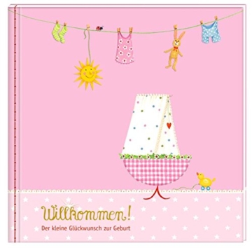 Geschenkbuch mit Kuvert - Willkommen! (rosa): Der kleine Glückwunsch zur Geburt -