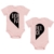 JUNIWORDS Babybody Kurzarm mit tollen Motiven für Zwillinge - 2er Set - 100% Baumwolle - Wähle Motiv, Farbe & Größe -"Doppelpack" - Rosa - Größe: 60-66 cm - 1