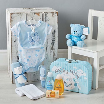 Baby Gift Set - Blue Hamper Full of Baby Products in Baby Boy Keepsake Box - 3