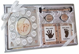 Kamelio Babyset mit Bilderrahmen Fußabdruck Handabdruck und 2 Döschen für die ersten Haare und Milchzähne - 1