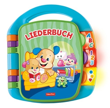 Fisher-Price CDH40 - Lernspaß Liederbuch Baby Spielzeug zum Lernen von Buchstaben, Zahlen und Formen, Spielzeug ab 6 Monaten, deutschsprachig - 2