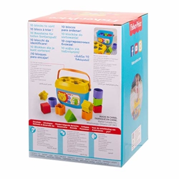 Fisher-Price FFC84 - Babys Erste Bausteine Baby Spielzeug Formensortierspiel mit Spielwürfeln und Eimer zum Verstauen ab 6 Monaten - 9