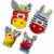 Hmjunboys Baby Rasseln Spielzeug Handgelenk Und Socken, Plüschtiere Entwicklungs-Spielzeug für Neugeborene, Mädchen und Jungen, Baby Geschenk Mehrfarbig (2 Hände Rasseln + 2 Socken Rasseln) - 2