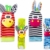 Hmjunboys Baby Rasseln Spielzeug Handgelenk Und Socken, Plüschtiere Entwicklungs-Spielzeug für Neugeborene, Mädchen und Jungen, Baby Geschenk Mehrfarbig (2 Hände Rasseln + 2 Socken Rasseln) - 4