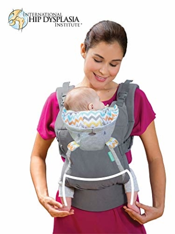 Infantino Cuddle Up Babytrage – Ergonomische Babytrage mit Teddy-Kapuze und verstellbaren Schultergurten – Für Säuglinge und Kleinkinder von 5,4-18 kg - 6