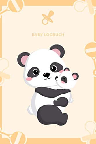 Panda Mama Baby - Baby Logbuch: A5 Baby Tagebuch | Baby Logbuch für Schlaf Essen und Gesundheit | Tagebuch für Neugeborene, Junge Eltern, Mütter und Väter - 1