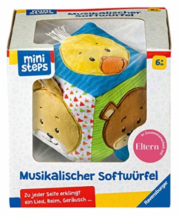Ravensburger ministeps 4162 Musikalischer Softwürfel - Activity-Würfel mit Musik und Geräuschen, Motorikspielzeug, Baby Spielzeug ab 6 Monate - 2