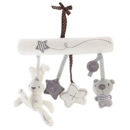Toyvian Baby Krippe Spielzeug Kinderbett Mobile Rassel Bett Glocke Spielzeug Niedlichen Plüsch Bunny Star Bär Weiches Spielzeug - 1