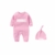 culbutomind Baby Zwillinge Baby Bodys Doppel Ärger süßes Outfit mit Hut Baby Pyjamas Zwillinge Geschenk(Pulverblau 6M) - 2